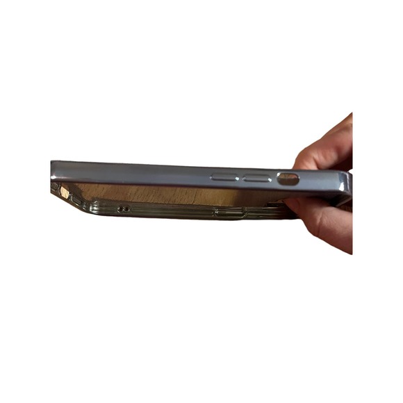 Blue Glitter IPhone 13 snap on case magnetic suction and lens covers - Picture 3 of 4